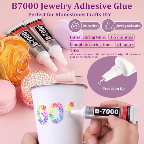 20,000pcs 4mm Resin Rhinestones Bedazzling Kit with B7000 Glue & Tools