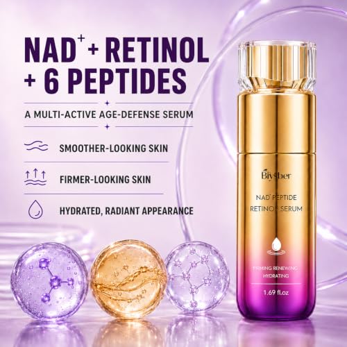 BIYSBER Retinol Serum for Face & Neck 1.69oz with Peptides & NAD+ – Firming Collagen Anti-Aging