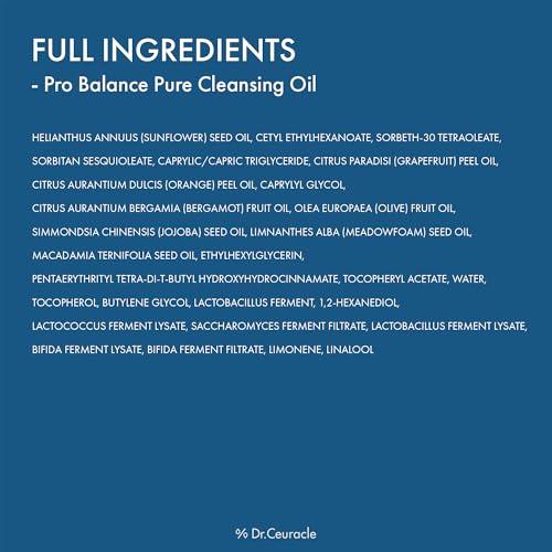 Dr.Ceuracle Pro Balance Pure Cleansing Oil - Pore & Sebum Cleanser 5.24 fl oz