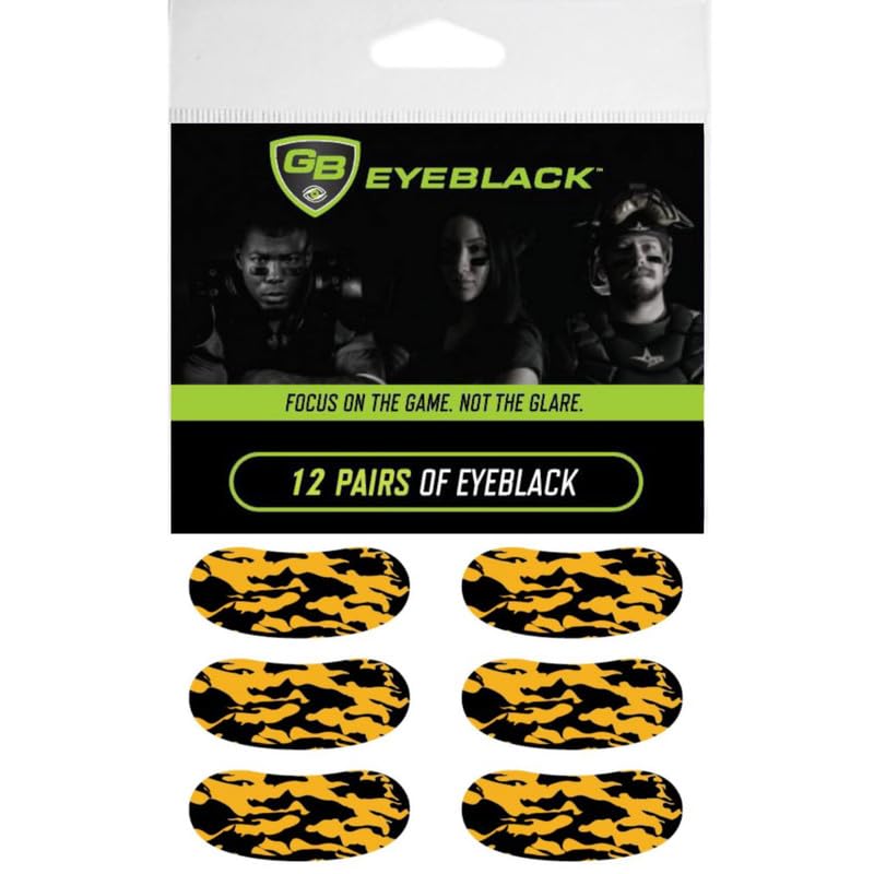 Breathable Eye Strips - Peel & Stick Athletic Eyeblack Stickers for Baseball, Football, Softball, Lacrosse | Black - 15 Pairs