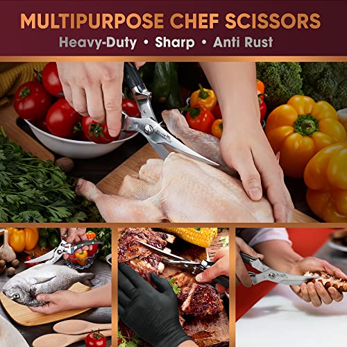 Heavy Duty Poultry Shears - Professional Stainless Steel Kitchen Scissors