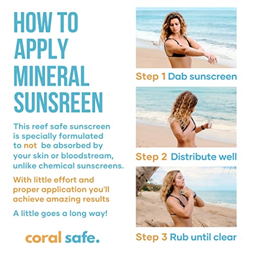 Coral Safe Reef Safe Sunscreen SPF 50 Face Stick Travel Size 0.5oz Biodegradable Zinc Mineral