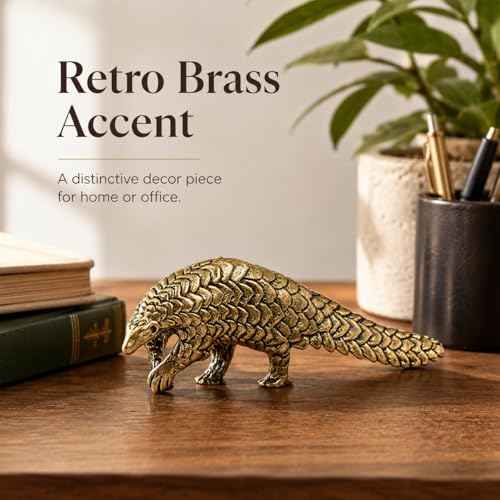 Brass Pangolin Statue - Unique Retro Decorative Figurine for Home & Office