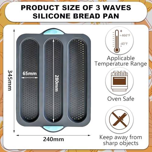 Silicone Hamburger Bun and Baguette Pan Set - 2 PCS Baking Mold