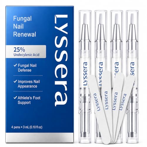Toenail Fungus Treatment Pen: Extra Strength 25% Undecylenic Acid & Tea Tree Oil - Fungal Nail Treatment for Thick Yellow Brittle Toenails and Fingernails, 4 PCS