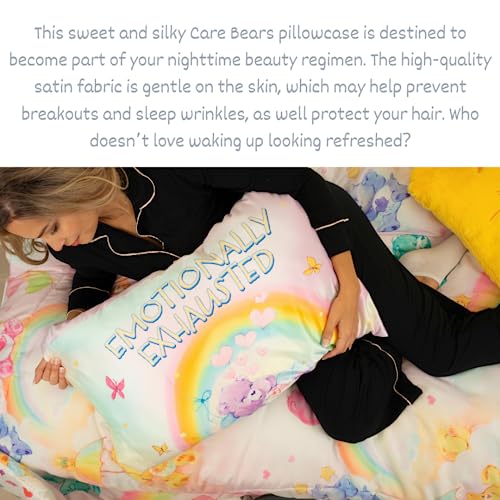 Care Bears Satin Pillowcase 20x30 - Soft & Smooth for Hair & Skin
