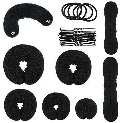 Yinder 34-Piece Hair Bun Maker Set for DIY Updos & Hairstyles, Black