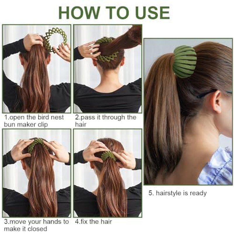 Magic Hair Clips for Women | Expandable Bun Makers for Thick or Thin Hair - Stylish Plastic Barrettes & Scrunchies