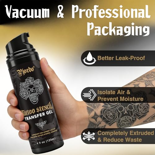 Pjordo Tattoo Stencil Transfer Gel Solution for Precise Skin Art Transfer