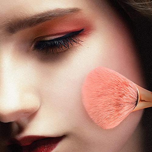 Jutoe 2-Piece Large Kabuki Makeup Brush Set - Fluffy Powder & Bronzer Brush