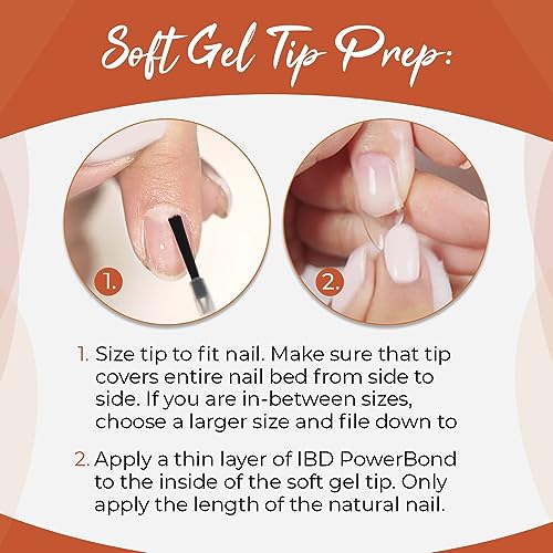 IBD Short Almond Soft Gel Nail Tips - 504 Pre-Etched Nails