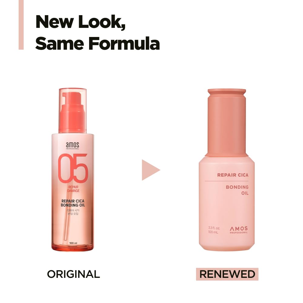 AMOS PROFESSIONAL Repair Cica Bonding Hair Oil l With Cica Protein for Split Ends & Breakage, Deep Nourishing & Shine Boost l Bonding Technology, 3.3 fl. oz.