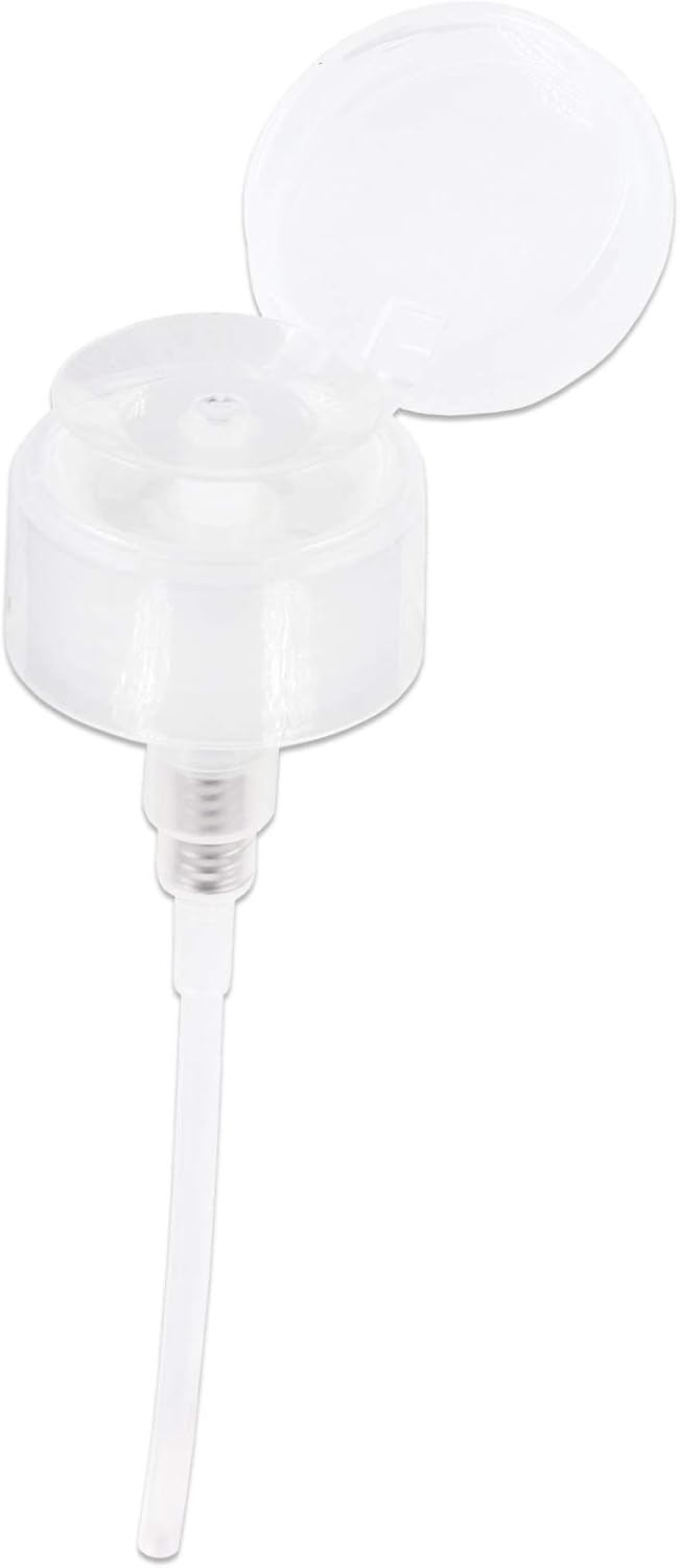 Clear Push Down Pump Dispenser - 3oz Refillable Empty Bottle | Lockable Travel Cosmetic Packaging for Nail Polish