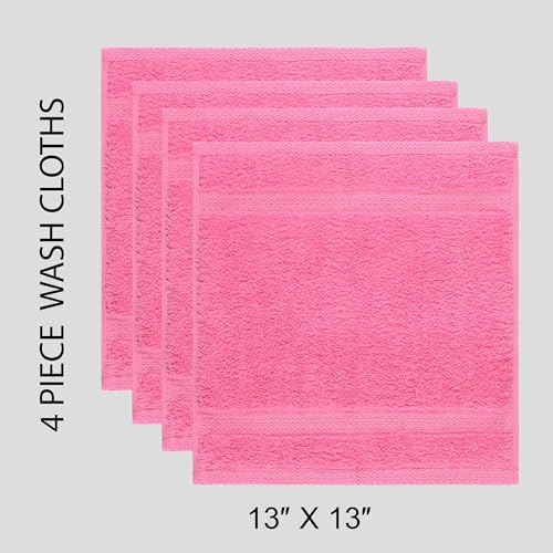 Premium Turkish Cotton Washcloths - 4 Pack Ultra Soft & Absorbent