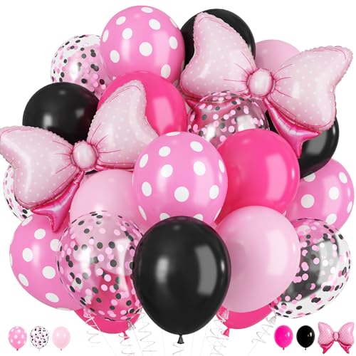 Pink and Black Balloons Set | 50 Pcs 12 Inch Birthday & Party Decor