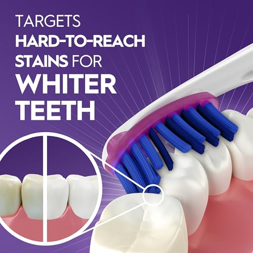 Oral-B 3D White Deep Stain Remover Toothbrush Pack of 4 Soft Bristles, Whitens Teeth & Removes Plaque