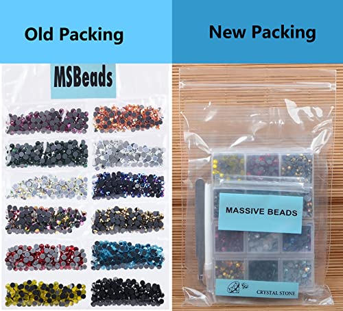 1800Pcs Hot Fix Glass Rhinestones 5mm Flatback Crystal Gems for Nail Art & Crafts