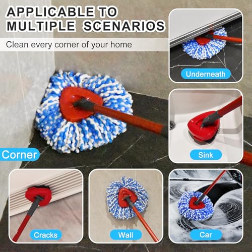 O-Cedar Spin Mop Replacement Heads Set with Scrub Brush - 3 Pack
