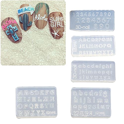 3D Silicone Nail Art Mold for Letters & Numbers - Reusable Decorative Nail Design Tool