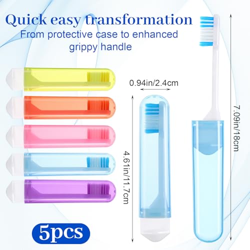 Travel Toothbrush Set of 5 - Portable Folding Toothbrushes