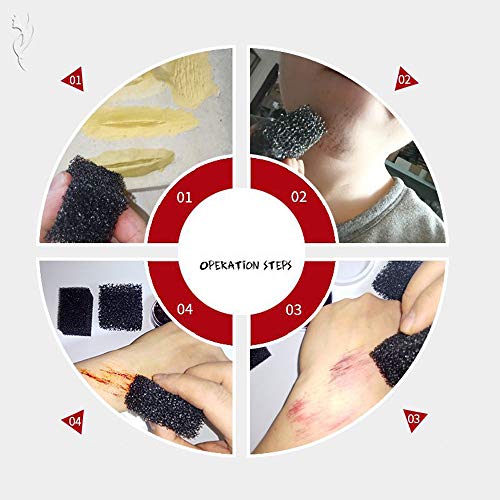 MEICOLY Stipple Sponge for Halloween Wound Makeup - 3pcs