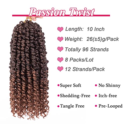 Leeven Passion Twist Crochet Hair T30# 10 Inch - Pack of 8