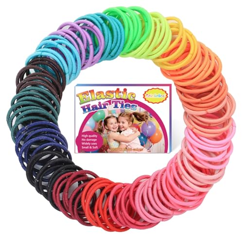 200PCS No Crease Elastic Hair Ties for Kids - Multicolor