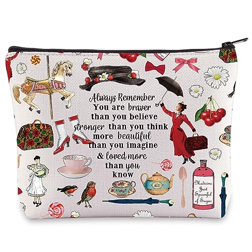 LEVLO Inspirational Quote Cotton Canvas Makeup Bag - Mary Movie Fan Gift