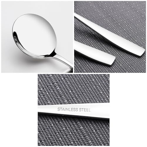 Kekow 12-Piece Stainless Steel Soup Spoons Set - Durable & Mirror Polished