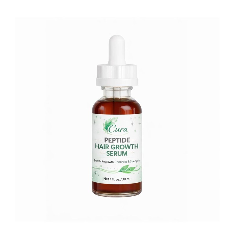 Cura Peptide Hair Growth Serum - Boost Fuller-Looking Hair, 1 Fl Oz | Hair Care Solution