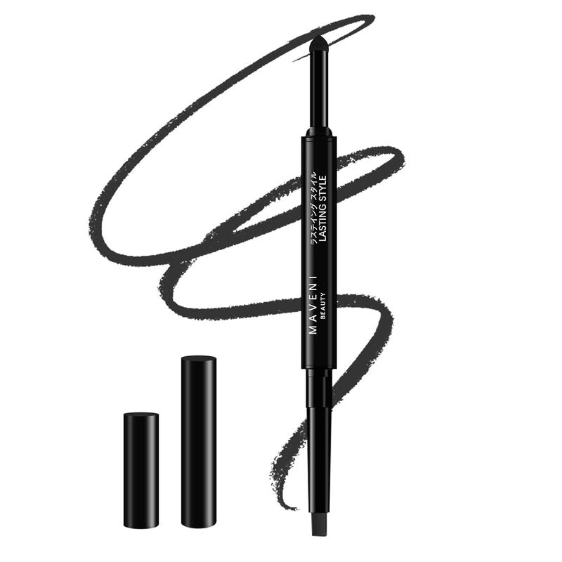 Eyebrow Pencil - 2-In-1 Waterproof Makeup for Shaping & Defining | Fine Tip, Universal Shade (01 Black)