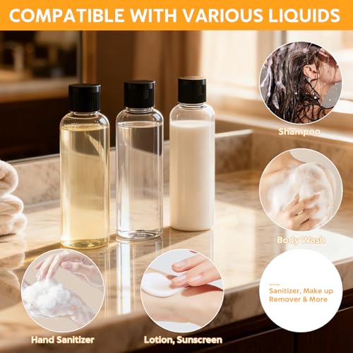 5 Pack TSA-Approved 3.4 oz Travel Bottles - Leak-Proof Containers