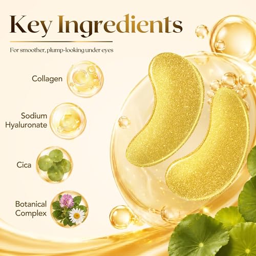 80 PCS Gold Collagen Eye Patches for Dark Circles & Puffiness