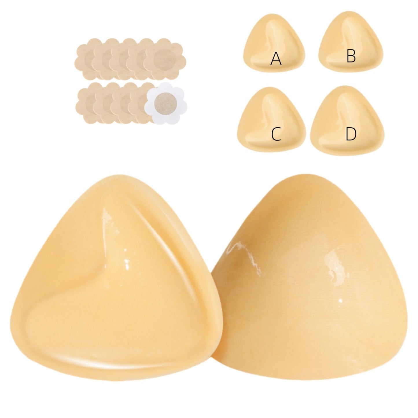 Uiheex Double Sided Sticky Bra Inserts, Reusable Push Up Adhesive Pads with Padding for Bikini, Swimsuit, Sports Bra