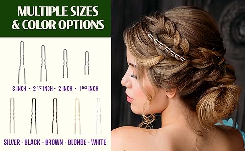 Amish Valley Heavy Duty Stainless Steel Hairpins 36 Pack - Silver, 3 Inch, Snag-Free, Handmade