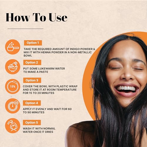 Just Jaivik 100% Organic Indigo Powder for Hair Color - 227g