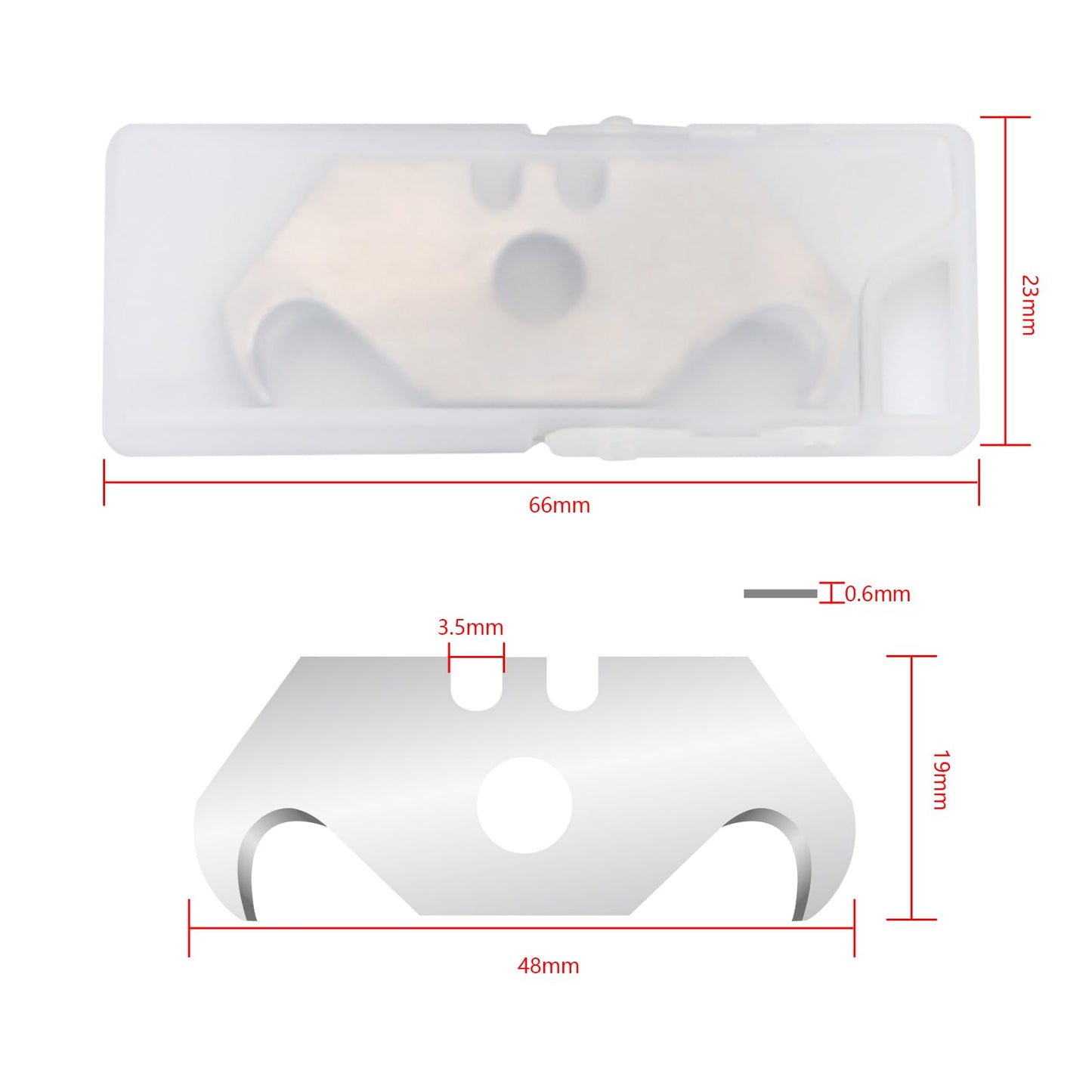 100 PCS Hook Blade Utility Knife Hooked Razor Blades with Storage Box for Cutting Carpets, Wallpaper, Roofing Materials