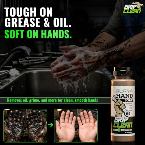 Grip Clean Heavy Duty Hand Cleaner for Mechanics - 8 Oz Pumice Soap
