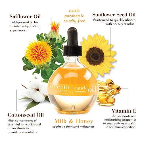 Cuccio Naturale Milk and Honey Cuticle Oil Set - 2 Pack for Stronger Nails