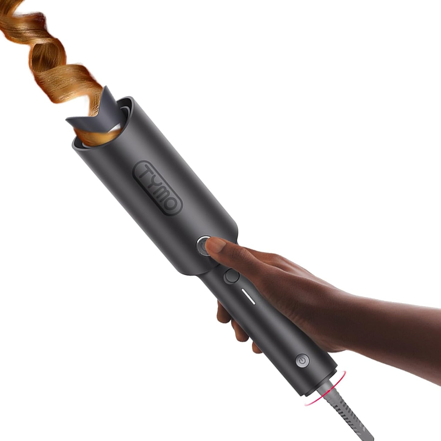 Tymo Automatic Rotating Curling Iron - 1-Inch Beach Waves Curling Wand | Dual Voltage, Lightweight & Ionic Ceramic Coating
