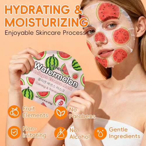 18 Pack Colorful Fruit Facial Masks Set for Skincare & Spa Gifts