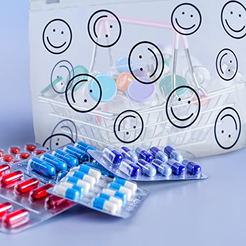 Silkfly 50-Pack Clear Makeup & Toiletry Bags with Cute Face Design