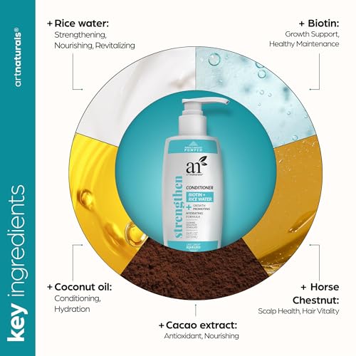 ArtNaturals Rice Water & Biotin Hair Conditioner 16oz - Moisturizing & Nourishing