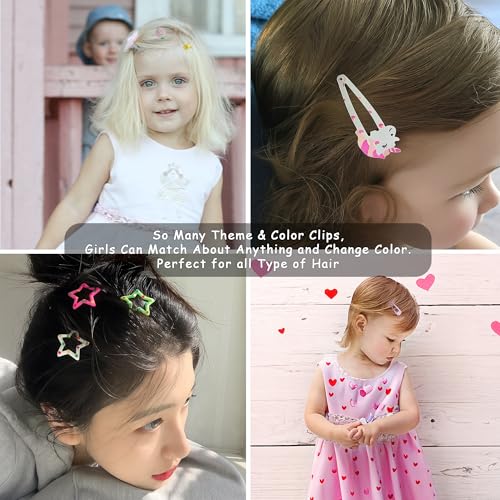 Colorful Metal Hair Clips Set for Girls and Women - 101 Non-Slip Barrettes & Barrettes