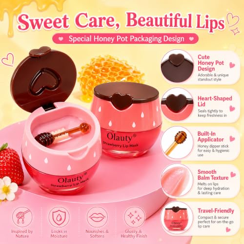 8-Piece Bee Lip Balm Set with Honey & Fruit Flavors - Hydrating Lip Masks