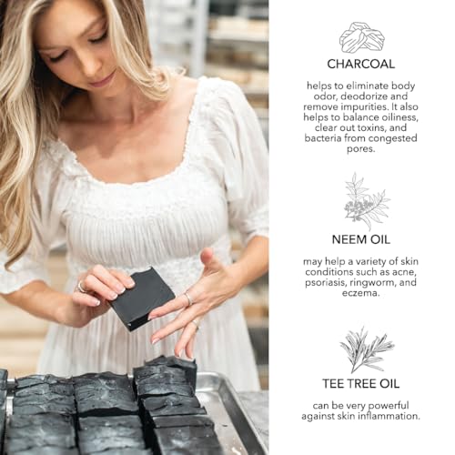 Unscented Charcoal & Goat Milk Soap Bar 5oz - Deep Clean, Hydrating, Acne Relief