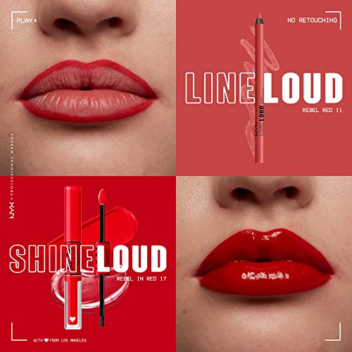 NYX Line Loud Lip Liner - Longwear Matte Lip Pencil, Rebel Red