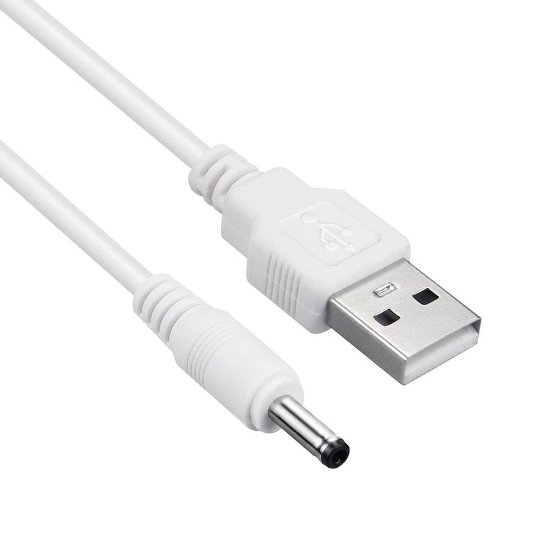Charger Cord Replacement for Flawless Pedi Electronic Pedicure Tool - USB to DC Barrel Cable 5 ft 2-Pack