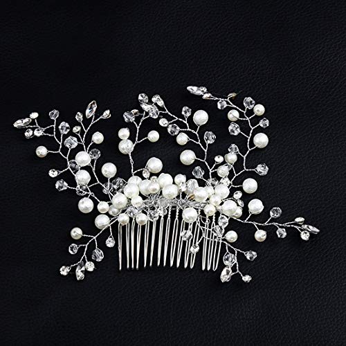 30-Piece Bridal Hair Accessory Set: Silver Combs & Floral U-Shaped Pins