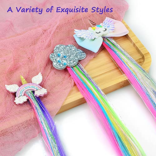 Little World Solid Rainbow Hair Clips for Girls 6 Pack, Toddler & Kids Ponytail Accessories